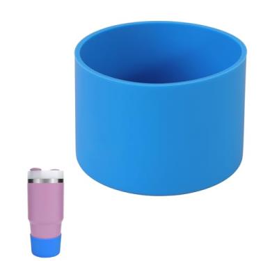 Imagem de kapiado Bota para copos Stanley de 400 ml, bota de silicone para Stanley Quencher 400 ml, acessório protetor inferior para copo Stanley de 400 ml (azul, 400 g)