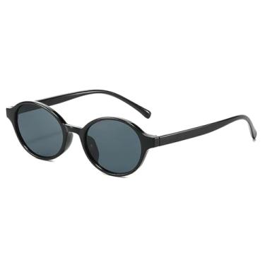 Imagem de Óculos de sol redondos vintage femininos, armação pequena de luxo, moda masculina, clássico, leopardo, feminino, UV400 (preto-preto)