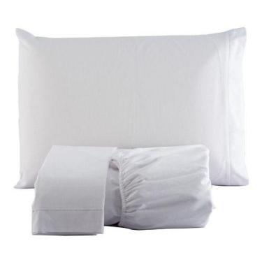 Imagem de kit lençol c/ elastico solteiro mais fronha percal 200 fios - BF confe