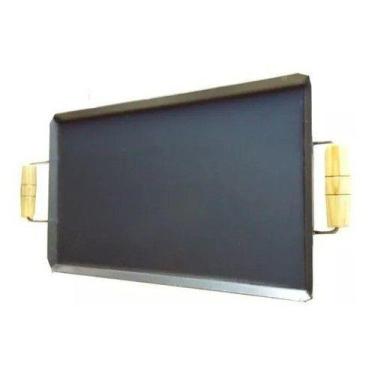 Imagem de Chapa Grande Aço Carbono Grande  48x28CM  Para  Lanches Porções Fritur