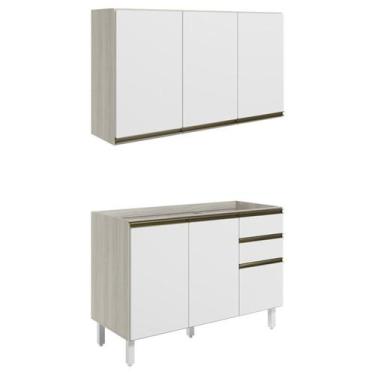 Imagem de Armario Aereo Balcao Pia 120 cm MDF Kali Bianco Toq Branco Uv Nicioli,