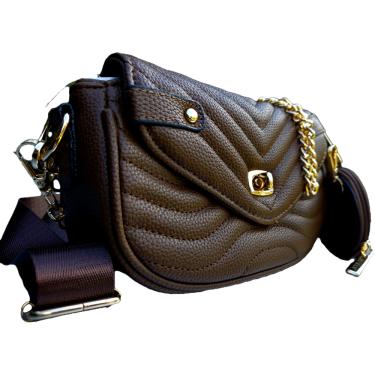 Imagem de Bolsa Feminina Pequena Corrente Alça Transversal Acolchoada