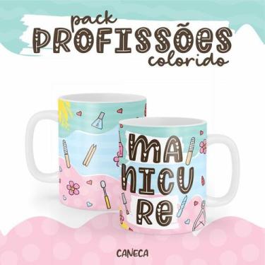 Imagem de Caneca Cerâmica Color Profissão Manicure - Premium