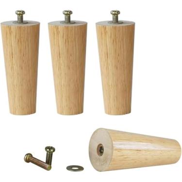 Imagem de 4pcs Sofá Pés De Madeira, Pernas De Móveis De Madeira Maciça, Parafuso M8, Pernas De Armário De Tv, Cadeiras De Sofá, Poltronas, Camas, Bancos, Guarda-roupas, Móve, Natural Wood, 27cm/10.6in