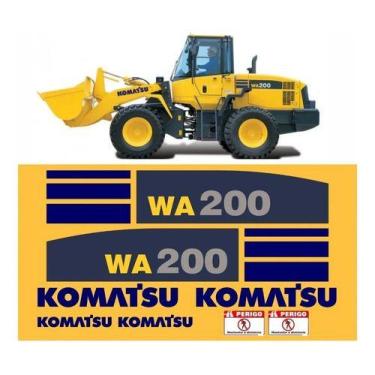 Imagem de Kit Adesivo Pá Carregadeira Komatsu Wa200 + Etiquetas Mk - SPTS