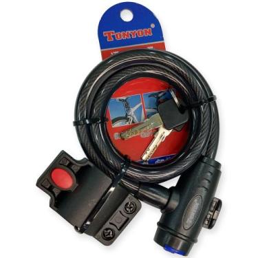 Imagem de Trava Segurança Cadeado Para Bicicleta Moto Com Suporte Chave codifica