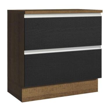 Imagem de Balcão 80Cm 2GVT Rustic/Preto Glamy Madesa Rustic/Preto