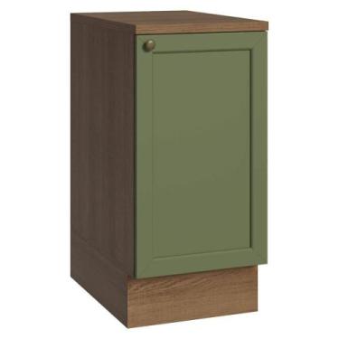 Imagem de Balcão De Cozinha 40 Cm 1 Porta Rustic/verde Vik Madesa