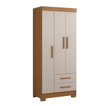 Imagem de Guarda-roupa Solteiro de 3 Portas NT5000 Notável Móveis Off White/Freijó