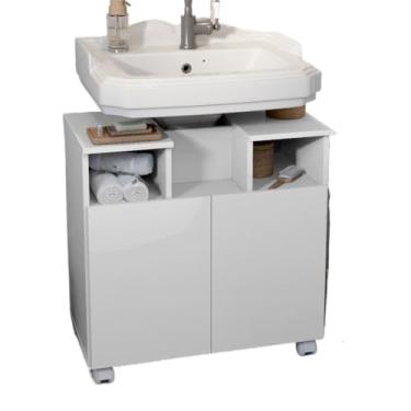 Imagem de Gabinete Para Pia Encaixe No Banheiro Com 2 Portas(Branco)