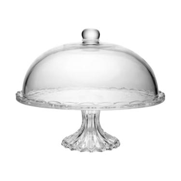 Imagem de LYOR - Prato para Bolo com Pé e Tampa New Butterfly 30cm x 25cm Cristal Ecológico