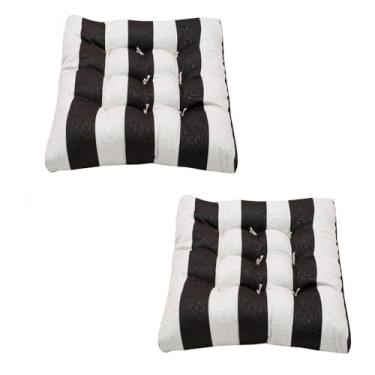 Imagem de Kit 2 Futon 40x40 Baixo Assento Almofada Colorida Shelter(Listrado Preto)