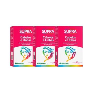 Imagem de Kit 3x Vitamina Supra Cabelos e Unhas 60 cps - HERBAMED