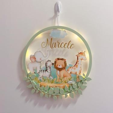 Imagem de Porta Maternidade Led Safari Acrílico e Espelho