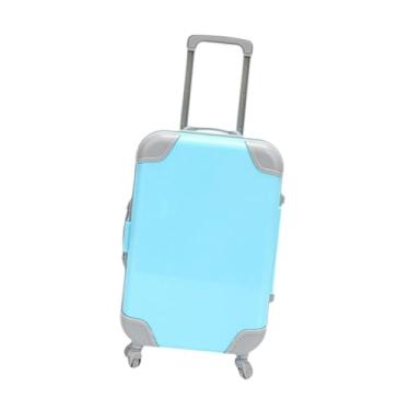 Imagem de simhoa Mini mala porta-cílios leve caixa de lembrancinhas para festa caixa de armazenamento de bagagem mala de bonecas em miniatura para vestir, Azul