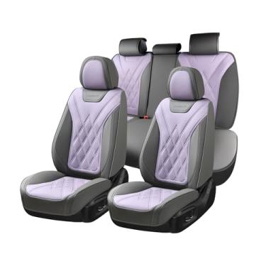 Imagem de Coverado Conjunto completo de capas de assento de carro, capas de assento para carros, capa de assento automotivo de couro impermeável, almofada protetora universal para a maioria dos carros