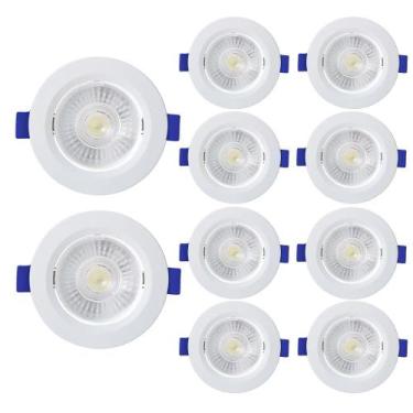 Imagem de Kit 10 Spot de Led Embutir Slim MR16 Redondo 6W Bivolt - Blumenau Ilum