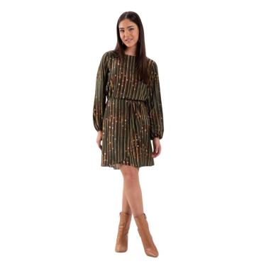 Imagem de Vestido Curto Lunender Manga Longa Verde Tam. GG-Feminino
