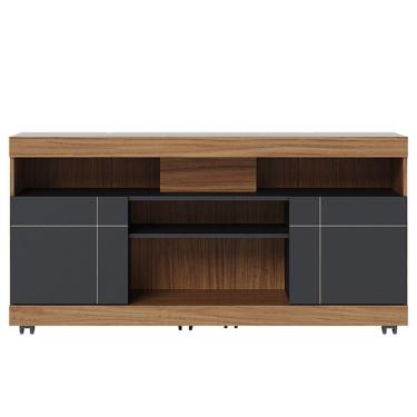 Imagem de Rack Bancada Tv 47 Pol 136 cm Yara Noce Milano Preto Colibri