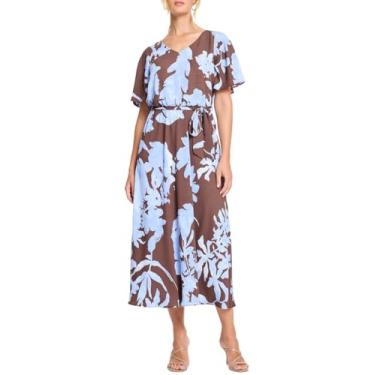 Imagem de NIC+ZOE Vestido feminino Cloud Blossom Brooke, Marrom multi, G