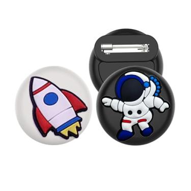 Imagem de Suporte de silicone adequado para Airtag, capa fofa de desenho animado com broche de fecho de pino destinado a air tag, resistente à água, pacote com 2 (C)