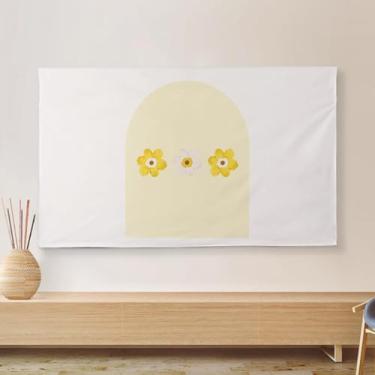 Imagem de HSTANGKY Colorido padrão floral capa de pó de TV de interior para ecrãs de 32 a 80 polegadas LCD/LED/telas de plasma protetor de tecido-flower1 ||65 polegadas