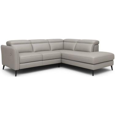 Imagem de Sofá de Canto Z385 com Chaise e Braço Lado Direito Cinza - Natuzzi