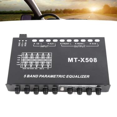 Imagem de Keenso Equalizador de Carros, Ajuste Ajustável 5 Bandas Equalizador de Carro Eq de Ajuste Preciso Melhorar a Experiência de áudio Automotivo Com Crossover para Obter