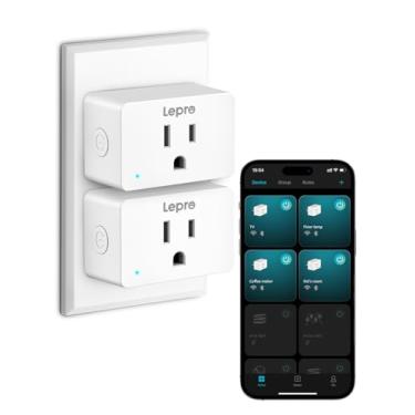 Imagem de Lepro P1 Smart Plug Mini 15A, Tomada Wi-Fi Residencial, Compatível Com Alexa E Google Assistente, Controle Por Aplicativo, Trava De Segurança, Controlador Grupo Temporizador, Somente 2.4G, Certifica