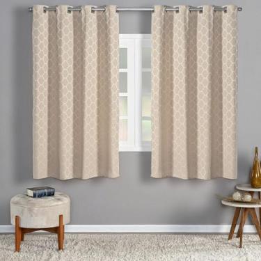 Imagem de Cortina Jacquard Corta Luz Sala Quarto Apartamento Desenho Alto Relevo