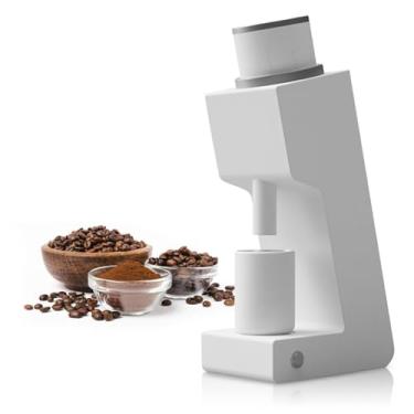 Imagem de Moedor de café elétrico ultrassilencioso - núcleo de moagem hexagonal, potência de 100 W, ferramenta para prensar pó, ajuste contínuo, corpo inclinado de 76,5° minimiza a retenção, funil e copo m