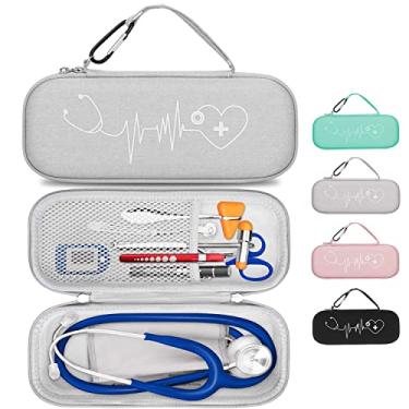 Imagem de HESPLUS Estojo para Estetoscópio 3M Littmann Classic Iii, Lightweight Ii Se, Diagnóstico de Cardiologia Iv, Estetoscópios Mdf Acoustica Deluxe, Espaço Extra para Caneta de Led, Tesouras E Acessórios D