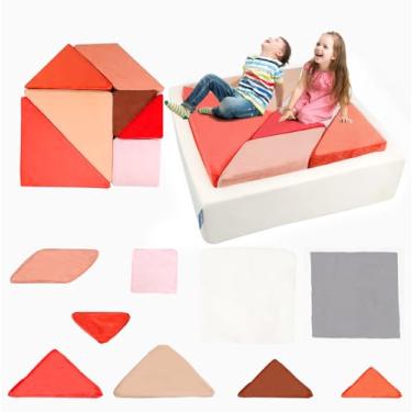 Imagem de Heypappy Conjunto de capa de sofá Tangram, capa de substituição, brilho