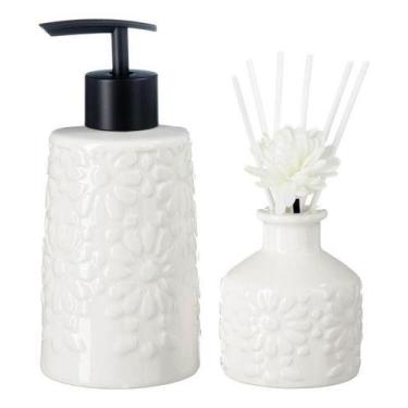 Imagem de Kit Lavabo Banheiro Difusor Aromatizador Saboneteira Líquida - PGB