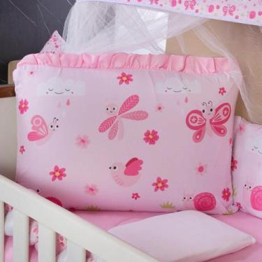 Imagem de Kit Berço Americano 13 pcs para Bebê Menina Borboleta - Carinha de Anj