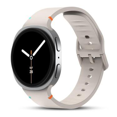 Imagem de Pulseira esportiva de substituição de silicone macio compatível com Samsung Galaxy Watch 8 de 40 mm e 44 mm/Galaxy Watch 8 Classic de 46 mm e mulheres