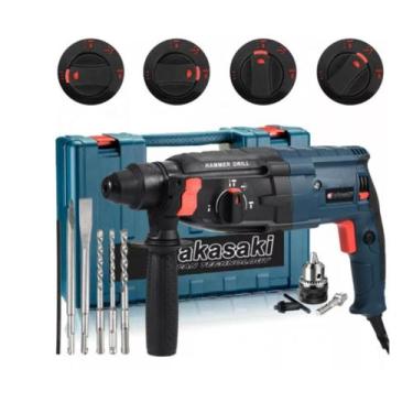 Imagem de Martelete Rompedor Furadeira Impacto 1200W 12 Peças Maleta - Knakasaki