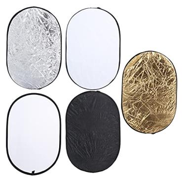 Imagem de aqxreight O Refletor de 60x90cm 5 No Refletor Dobrável Com Bolsa Portátil para Fotografia e Se Reflete Uniforme é Os retratos. Sombras Soft Common Mais Refletor60x90cm Ref