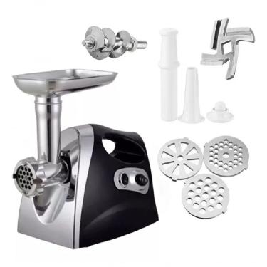 Imagem de Moedor Elétrico Triturador 2800W Funil Carne Linguiça Kibe 110V