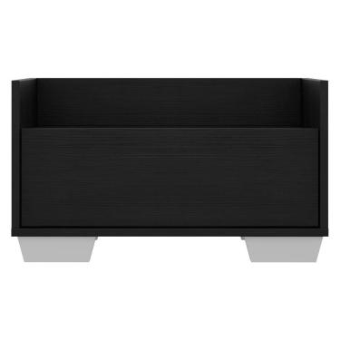 Imagem de Mesa de Cabeceira 60cm com Pés Quadrados Preta branca