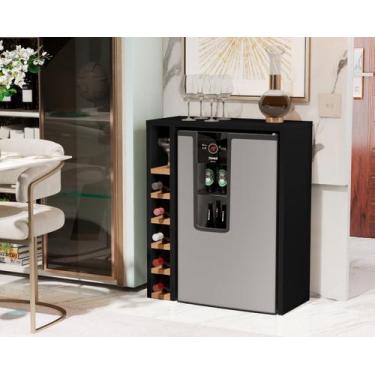 Imagem de Aparador Adega Bar Para Cervejeira Preto / Nature - MJM Casa dos Móvei