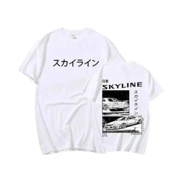 Imagem de Camiseta Unissex Dupla Face Anime Drift AE86 Initial D Com Gola Redond