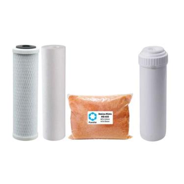 Imagem de Kit Refil Deionizador 3 Estágios Resina Mb400 + Cartucho Rec - BR Fish