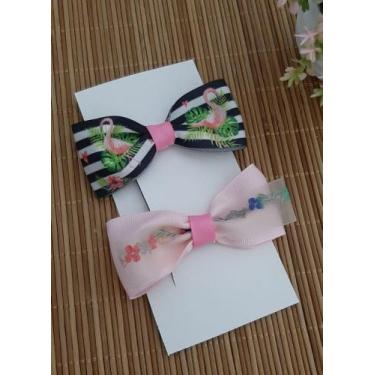 Imagem de Kit 02 Laço CLIP HAIR Bico de Pato para Cabelo Infantil Bebê Coleção L