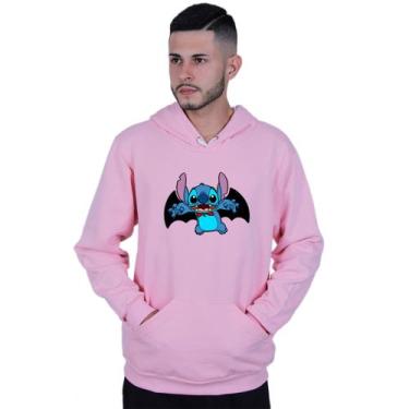Imagem de Moletom Unissex Canguru Lilo Stitch Vampiro - Lafre, Rosa claro, G