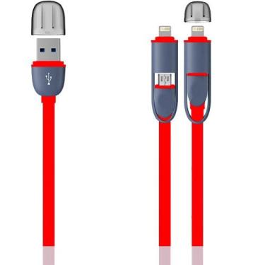 Imagem de Cabo  2em1 USB X Micro USBV8 e lightning) C/ 1.2M VLH MBTECH