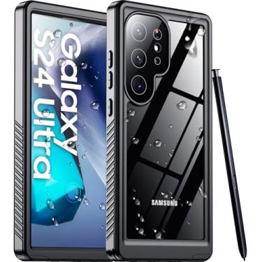 Imagem de Temdan Capa projetada para Samsung Galaxy S24 Ultra, à prova d'água, lente integrada e protetor de tela [corpo inteiro à prova de choque] [à prova de quedas militares] [IP68 debaixo d'água] capa de