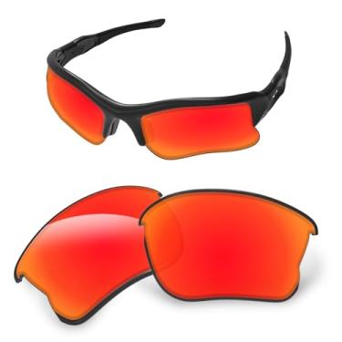 Imagem de Lentes de substituição de 1,6 mm compatíveis com óculos de sol Oakley Flak Jacket XLJ OO9009, antiarranhões e resistentes a impactos (laranja vermelho espelhado)