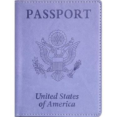 Imagem de Suporte para passaporte, etiqueta de bagagem, combinação de porta-cartão de passaporte e vacina, porta-passaporte com compartimento para cartão de vacina, itens essenciais de viagem, capa de passaporte, carteira de passaporte, livro de passaporte, presentes de viagem, B - roxo