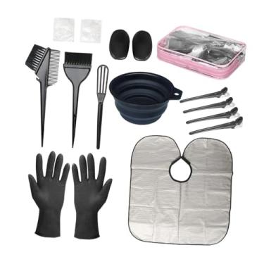 Imagem de FashionCha Kit de tintura de cabelo, ferramentas, com luvas, pincel e tigela, kit de tintura de cabelo, tinturas de cabelo, acessórios para coloração, Rosa